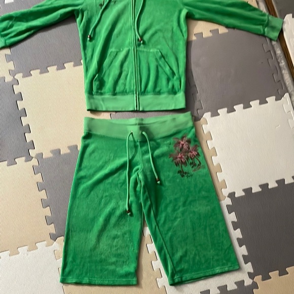 Vintage Juicy Couture Vibrant Green Terrycloth Set - Picture 3 of 7